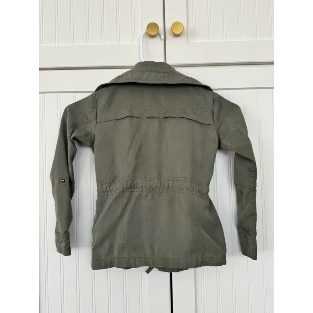 Kids Mia Joy Olive Green Drawstring Utility Jacket - Size 4T